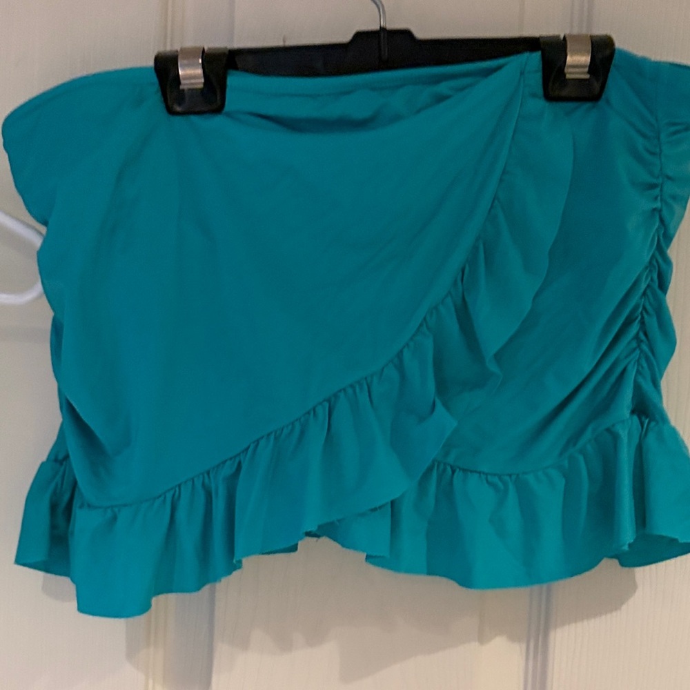 Kenneth Cole Reaction Turquoise Ruffle bikini - Picture 2 of 9